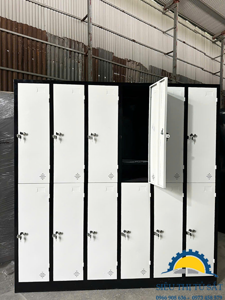 Tủ sắt quần áo 12 ngăn trắng đen nổi bật theo đơn đặt hàng 2 12 ngan qa dat 11 img 1