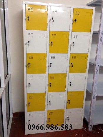 41-Tủ locker 18 ngăn màu vàng