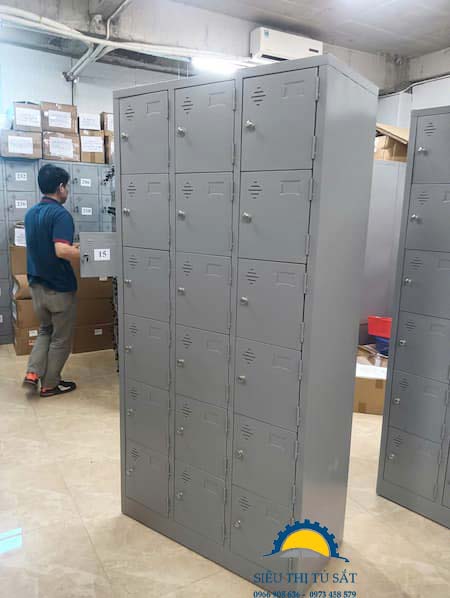 Tủ sắt locker 18 ngăn giá rẻ