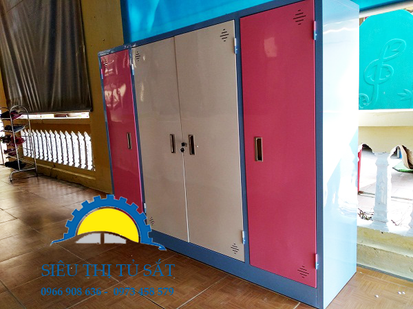 Phân phối tủ sắt mầm non chăn màn 4 cánh tại Yên Bái 2 Phân phối tủ sắt mầm non treo quần áo 4 cánh tại Yên Bái 2