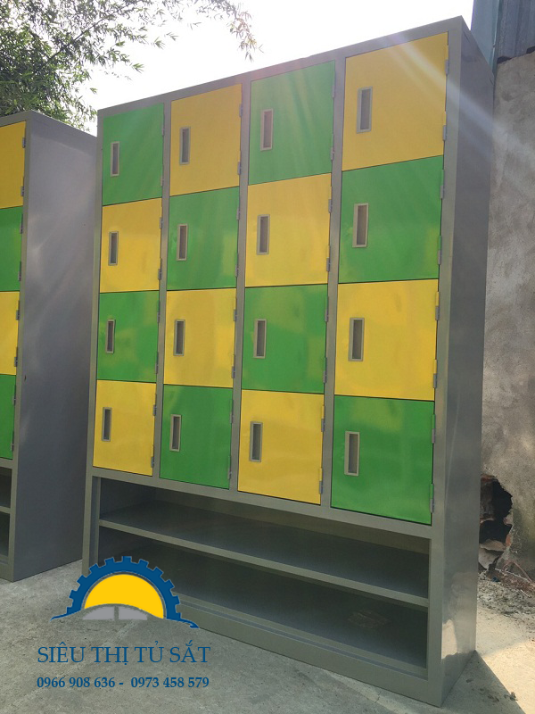 Sản xuất tủ sắt mầm non 16 ngăn thêm khay theo yêu cầu 3