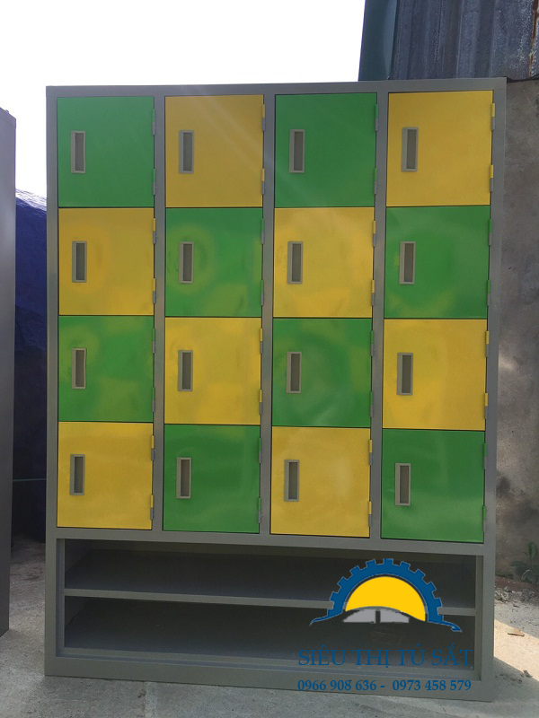 Sản xuất tủ sắt mầm non 16 ngăn thêm khay theo yêu cầu 2