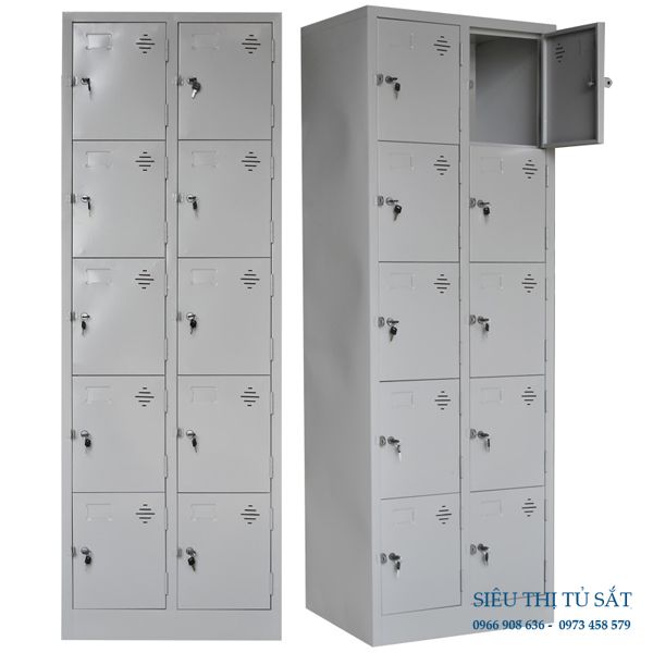 Tủ Sắt 10 Ngăn 2 tủ sắt 10 ngăn, tủ locker 10 cánh