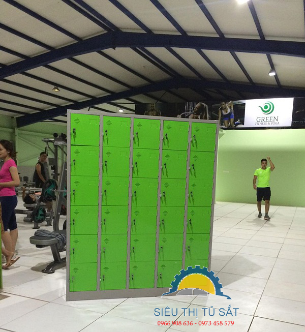 Tủ sắt 30 ngăn theo yêu cầu tại phòng tập Gym Thanh Trì, Hà Nội 1