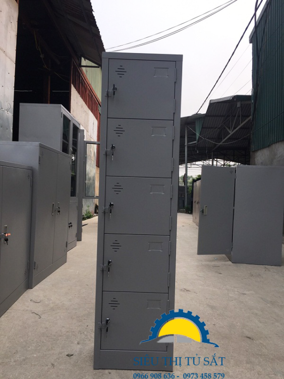 Tủ sắt locker 5 ngăn một cột phân phối tại Hòa Bình 1