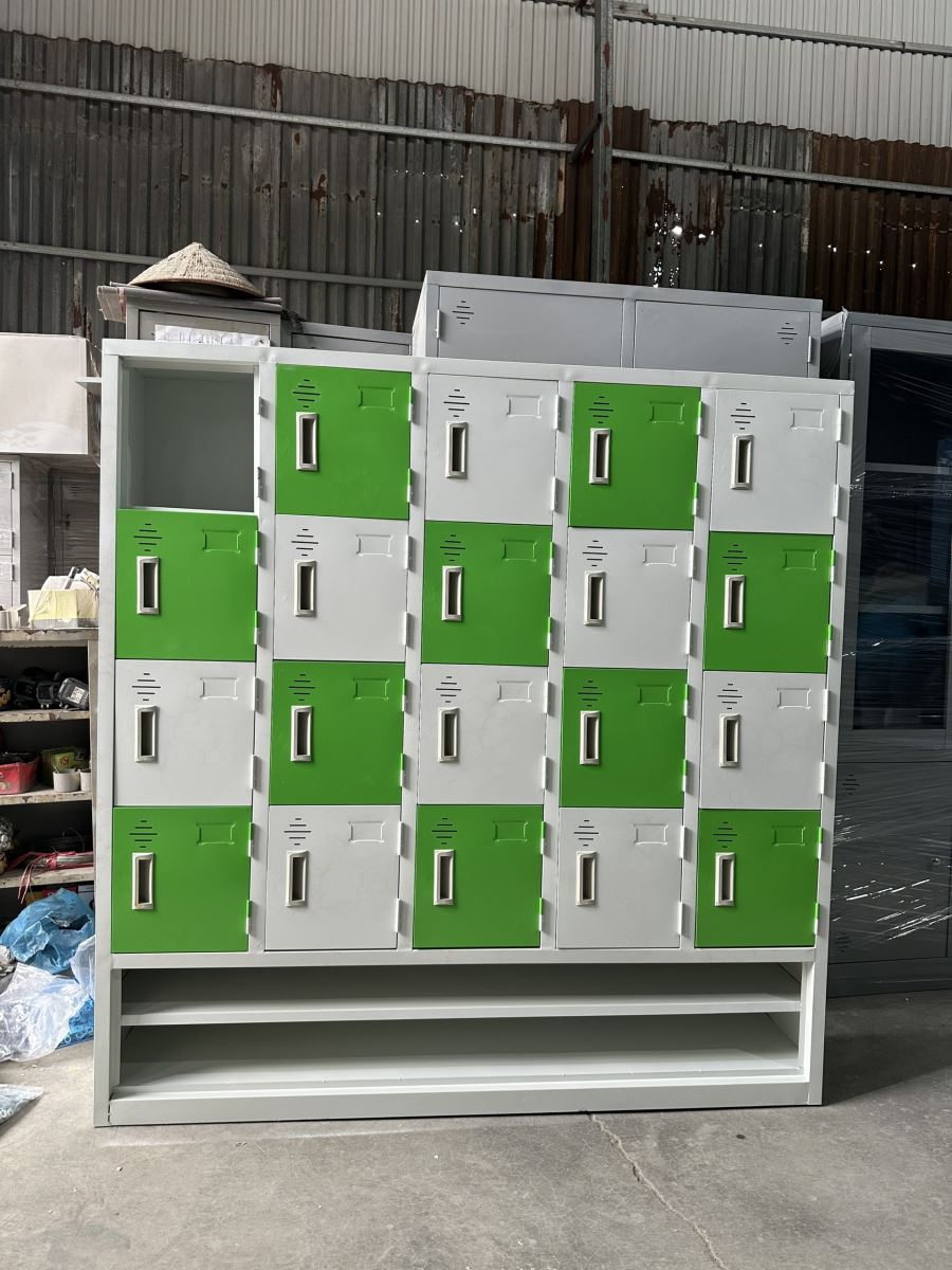 Vì sao nên lựa chọn tủ mầm non 20 ngăn thêm khay để giày dép? 2 tu mam non20 ngan khay giay dep1 img