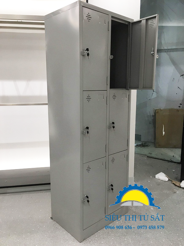 Phân phối tủ sắt locker 6 ngăn cho văn phòng tại Nguyên Trãi 3