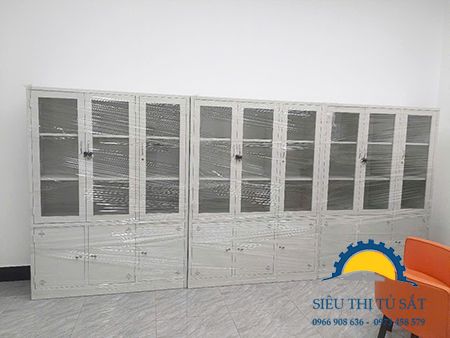 Tủ sắt tài liệu 3 buồng kính theo yêu cầu