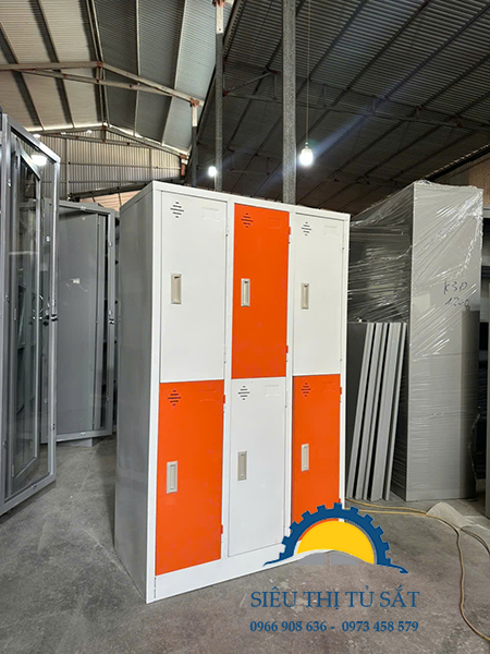 tủ sắt locker 6 ngăn treo quần áo