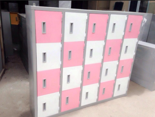 tủ sắt mầm non 20 ngăn màu hồng