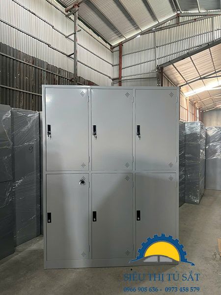 Tủ sắt locker 6 ngăn 3 cột ứng dụng tốt tại văn phòng 2 tủ sắt locker 6 ngăn