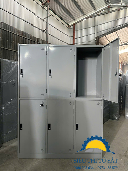 Tủ sắt locker 6 ngăn 3 cột ứng dụng tốt tại văn phòng 3 tủ sắt locker 6 ngăn giá rẻ