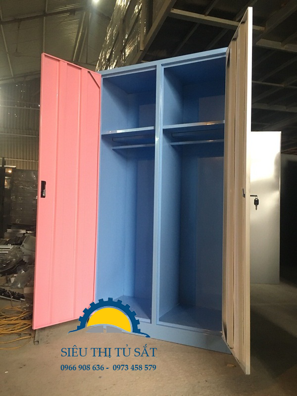Tủ sắt quần áo màu trắng hồng phân phối tại Thạch Thất, Hà Nội 2
