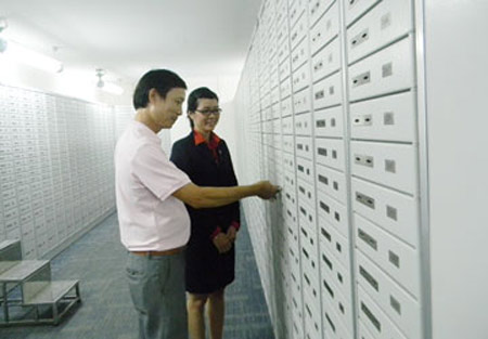 tủ locker để đồ tại ngân hàng