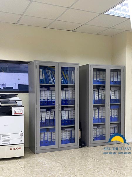 Tủ sắt hồ sơ 2 buồng kính giá xưởng tại hà nội