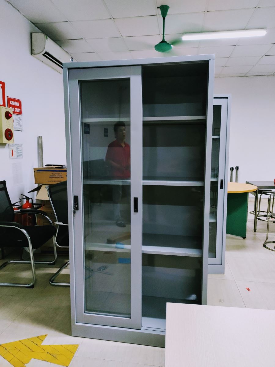 Tủ văn phòng 2 cánh kính trượt độc đáo, uy tín và chất lượng 1 tu van phong 2 canh kinh1 img 1