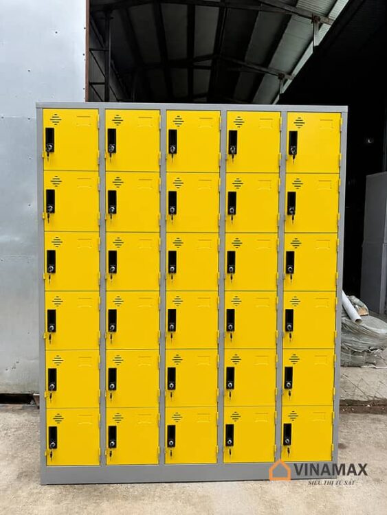Tủ locker 30 ngăn: Thông số, ưu điểm, dự án thực tế 7 tu-locker-30-ngan-mau-vang