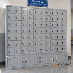 Tủ sắt locker 74 ngăn có khóa riêng từng ngăn, thiết kế đặt theo yêu cầu