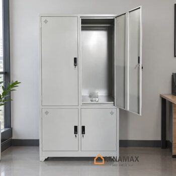 Tủ sắt văn phòng đa năng kết hợp treo quần áo